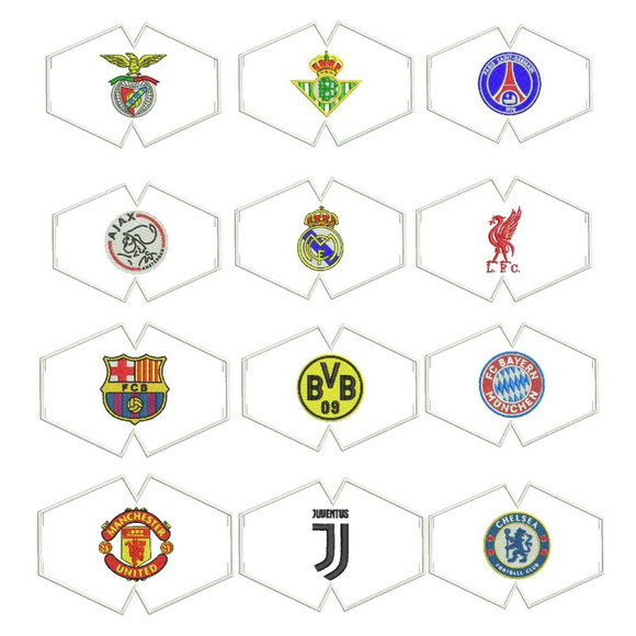Matrizes de Times Europeus para Máscara de Proteção - Imagem 2