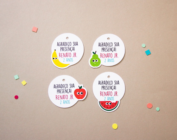 Tag de Agradecimento Frutas