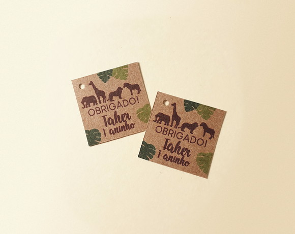 Tag para Lembrancinha Safari Kraft