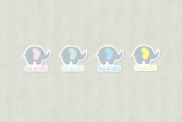 Tag Personalizada Elefantinho para Tubete