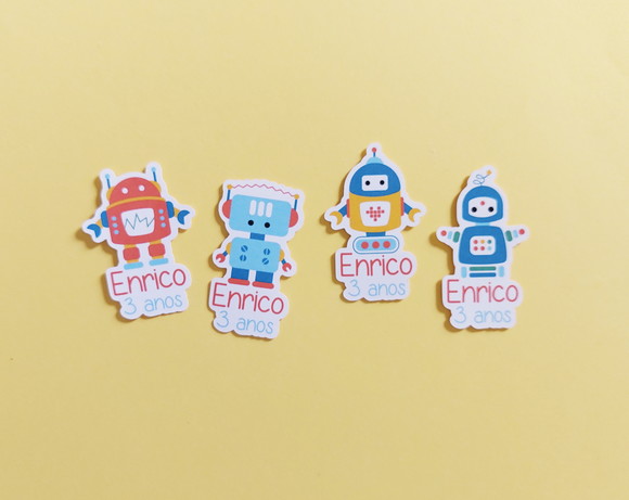 Tag Personalizada Robozinhos para Tubete