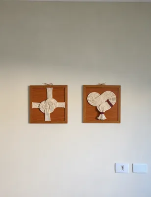 Quadro Artesanal Moldura Cordão de Algodão