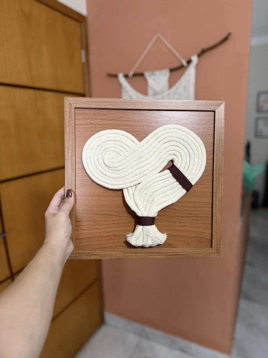 Quadro Artesanal Moldura Cordão de Algodão - Imagem 2