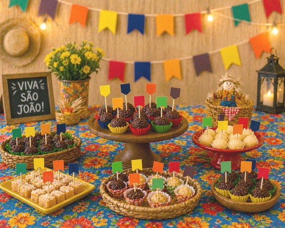 Kit com 24 Mini Toppers Festa Junina - Imagem 2