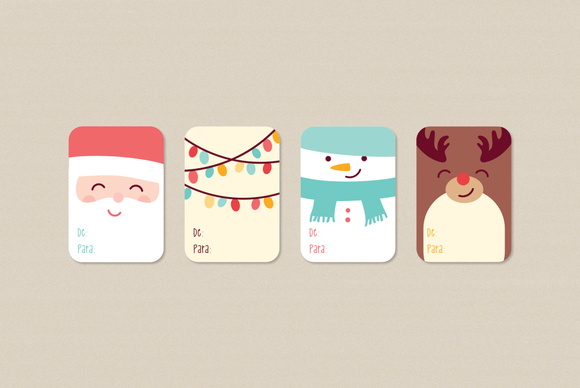 Kit com 24 Adesivos para Presentes de Natal De/para - Imagem 2