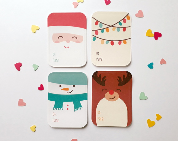 Kit com 24 Adesivos para Presentes de Natal De/para