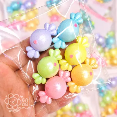 Aplique Bala Redonda em Biscuit para Laços, Tiaras, Lembrancinhas e Personalizados Infantis - 4cm
