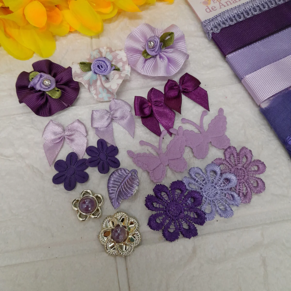Kit de Fitas, Aviamentos e Enfeites Coordenados Tons Roxo e Lilas | Scrapbook Artes e Hobby - Imagem 5