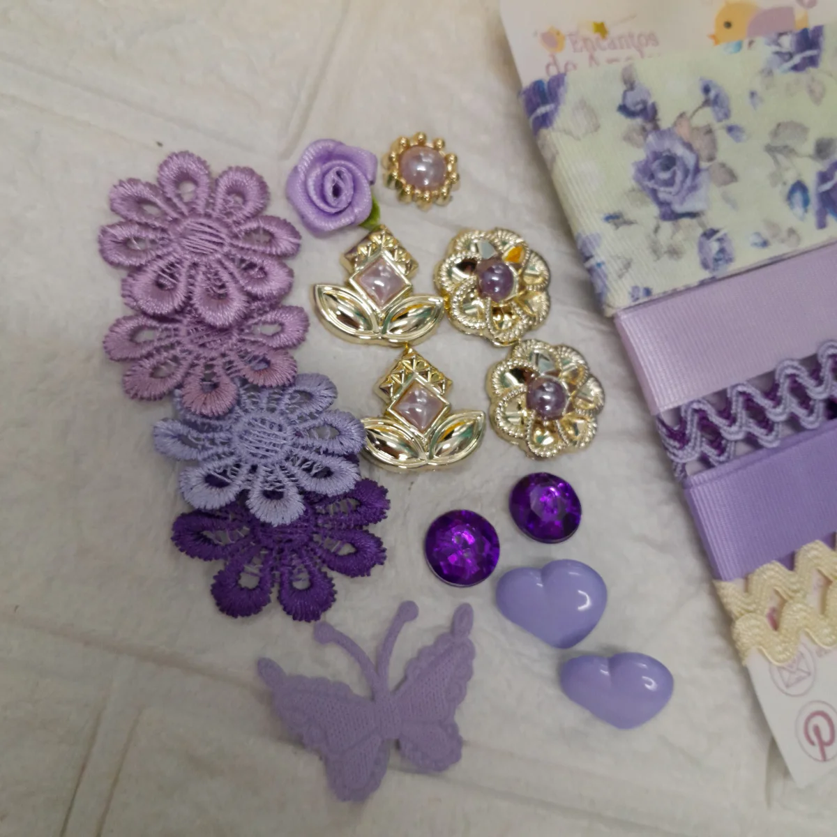Kit de Fitas e Enfeites Coordenados Lilas Violeta e Roxo | Scrapbook, Artesanato e Customização - Imagem 3