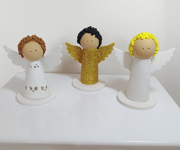 Kit Trio de Anjos-bonecos para Constelação Mesa Água - Imagem 2