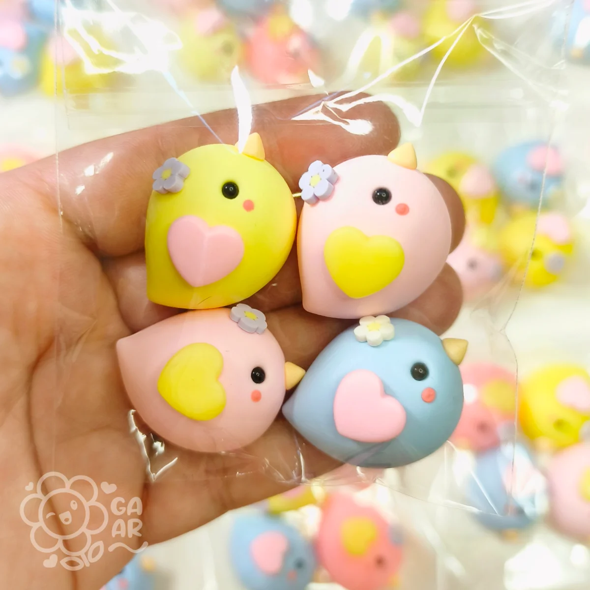 Aplique Passarinho Cute em Biscuit - Imagem 3