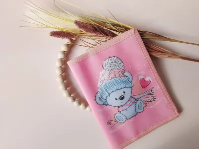 Capa Caderneta De Vacina Bebê Ursinho Gorro Fofo