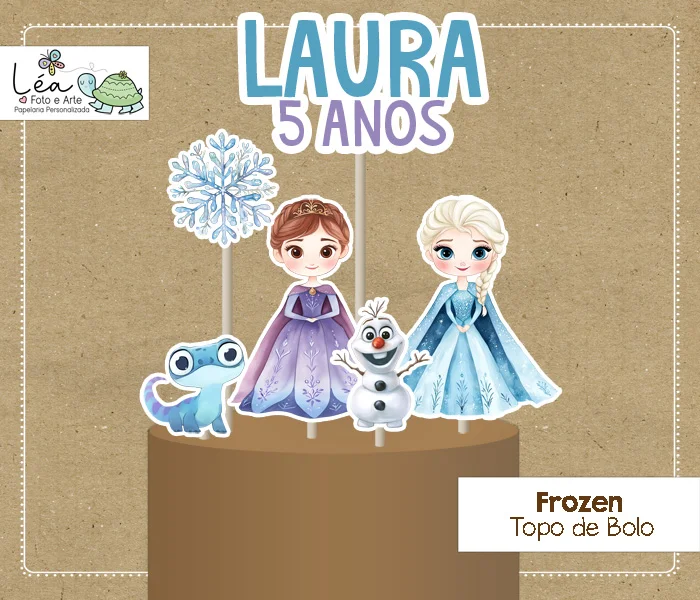 Topo de Bolo Festa Frozen - Imagem 1