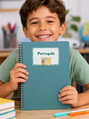 Kit com 12 etiquetas Escolares para Livros e Cadernos