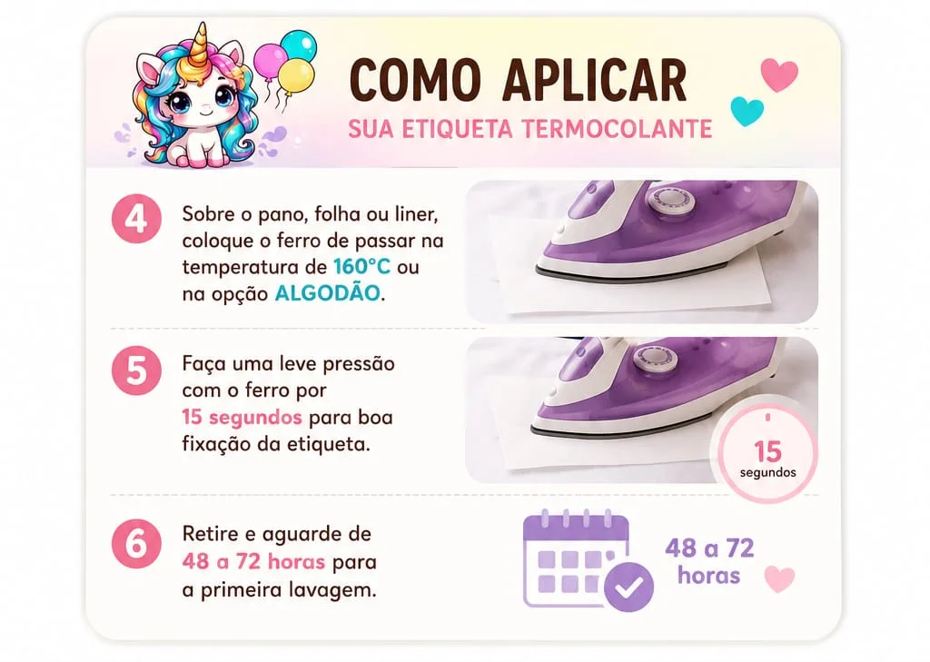 Kit com 30 Etiquetas Termocolante para Uniformes | Etiquetas Personalizada para Uniforme Escolar - Imagem 3