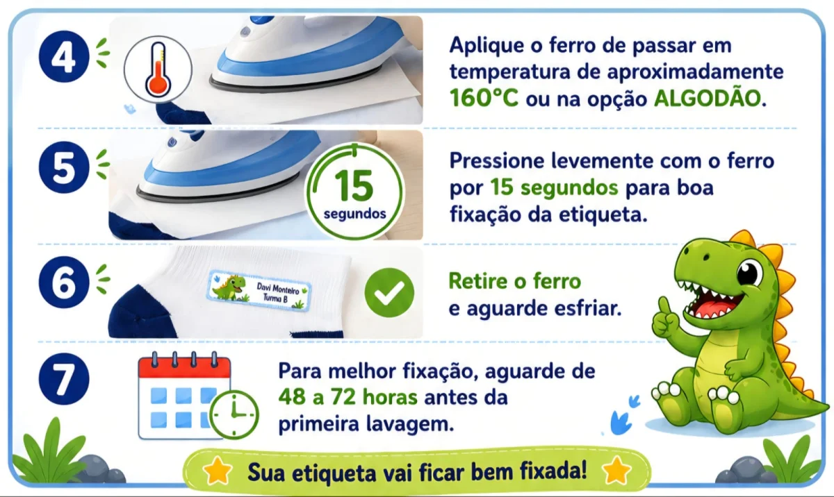 Kit com 24 Etiquetas Termocolante para Meias | Etiquetas para Meia | Etiquetas para meia escolar - Imagem 4
