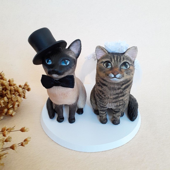 Casal de Gatinhos para Bolo Casamento