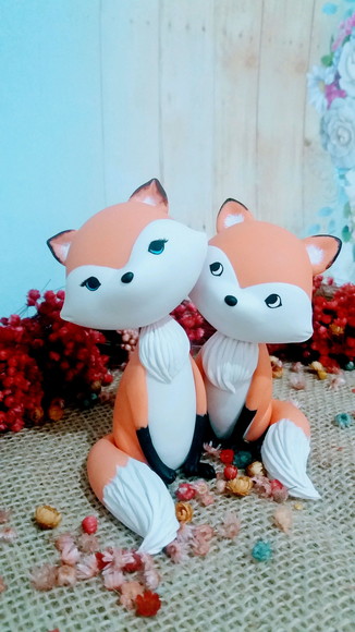 Enfeite Casal Raposa - Imagem 3