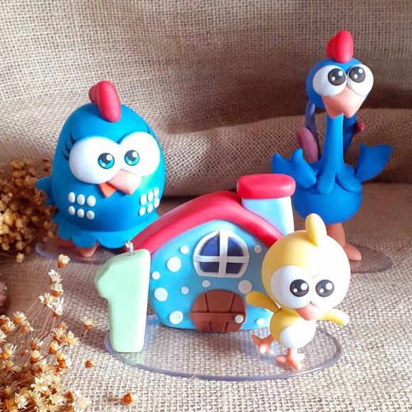 Turma galinha pintadinha mini em biscuit - Imagem 3