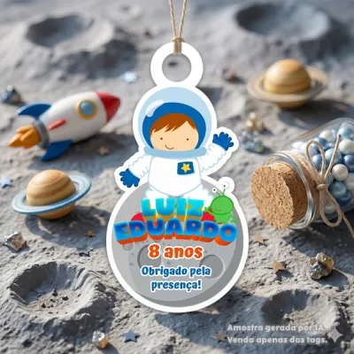 30 TAGS DE CORTE ESPECIAL PARA LEMBRANCINHAS TEMA ASTRONAUTA