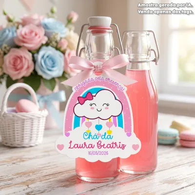 30 TAGS DE CORTE ESPECIAL PARA LEMBRANCINHAS TEMA CHUVA DE AMOR E BÊNÇÃOS