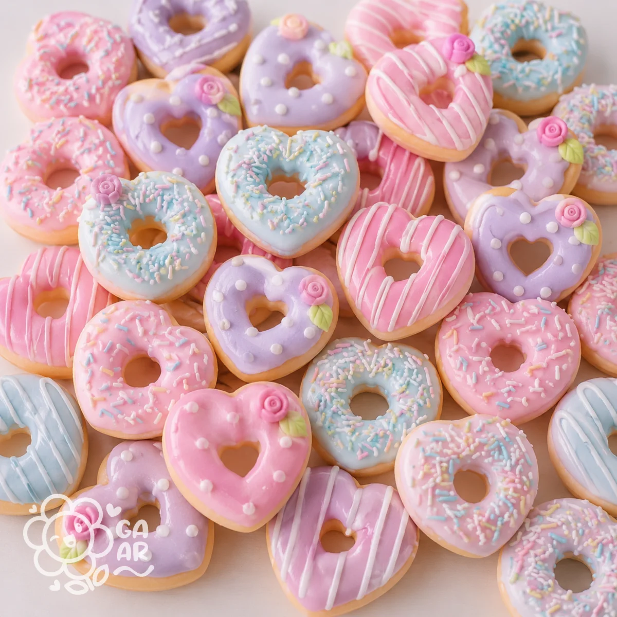 Aplique Donuts Coração em Biscuit - Imagem 2