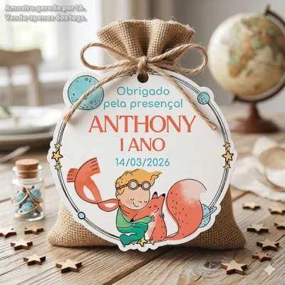 30 TAGS DE CORTE ESPECIAL PARA LEMBRANCINHAS TEMA PEQUENO PRINCIPE AQUARELA