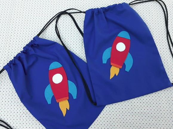 Lembrancinha Mochila Festa Astronauta Foguete Espaço Sideral - Imagem 2