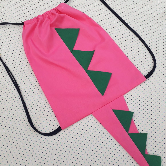 Mochila Dinossauro Rosa com Verde Lembrancinha Aniversário