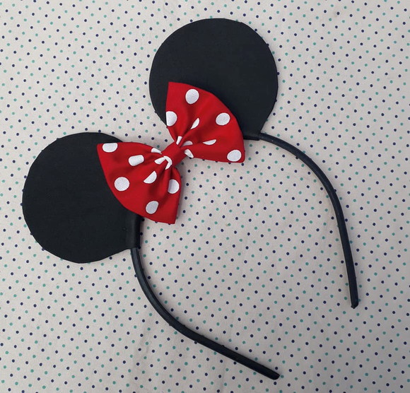 Tiara Orelha da Minnie Vermelha ou Rosa