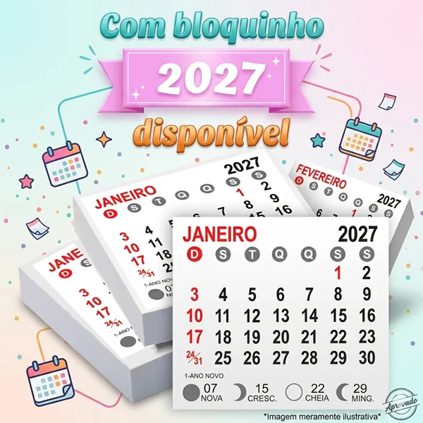 KIT COM 10 MINI CALENDÁRIO OU BLOCO DE RECADO ABELHINHA FOFA AQUARELA - Imagem 2