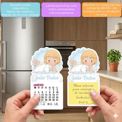 KIT COM 10 MINI CALENDÁRIO OU BLOCO DE RECADO ANJINHO
