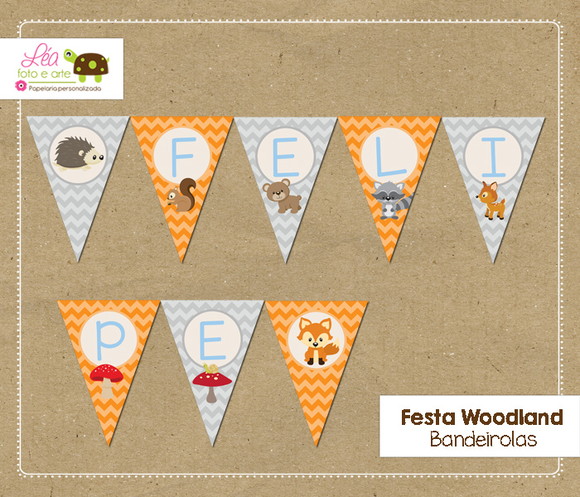 Bandeirola Animais da Floresta