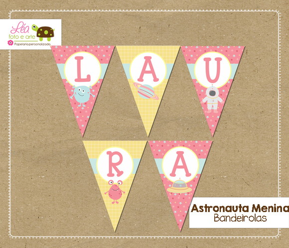 Bandeirola Festa Astronauta Menina