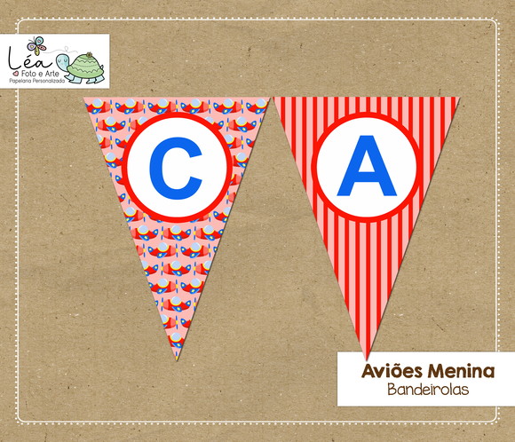 Bandeirola Festa Aviões Menina