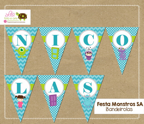 Bandeirola Festa Monstros Sa