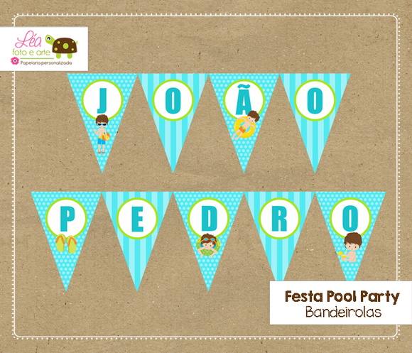 Bandeirola Festa Piscina Pool Party