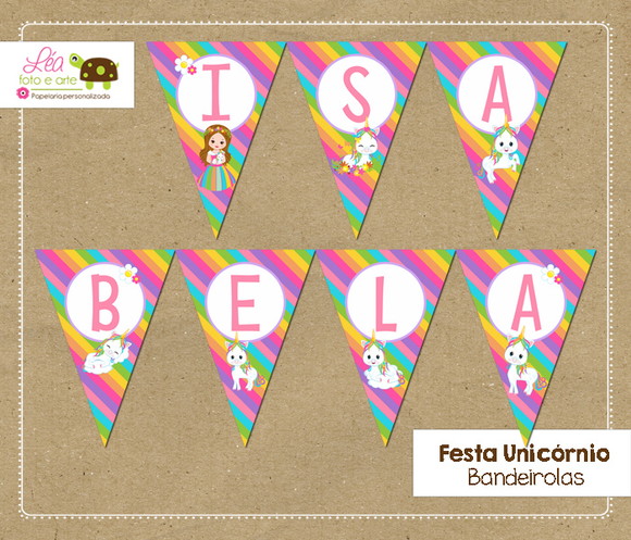 Bandeirola Festa Unicórnio