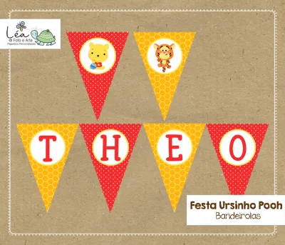 Bandeirola Festa Ursinho Pooh