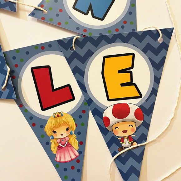 Bandeirolas Festa Super Mario - Imagem 2
