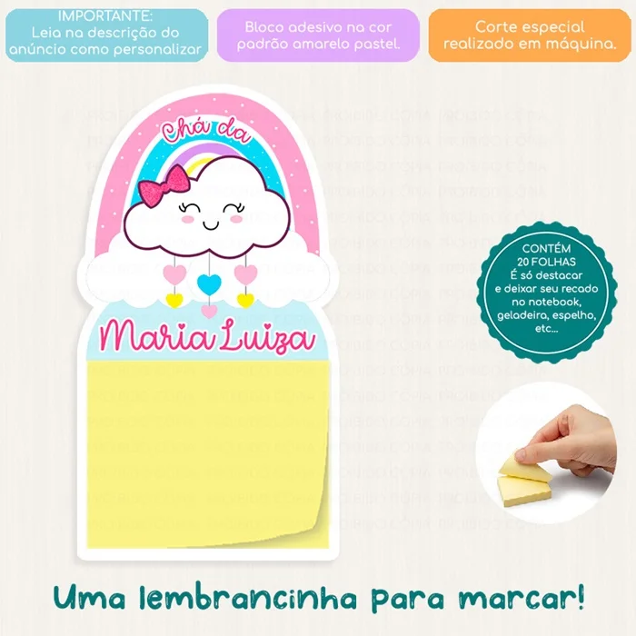 KIT COM 10 MINI CALENDÁRIO OU BLOCO DE RECADO CHUVA DE AMOR - Imagem 3