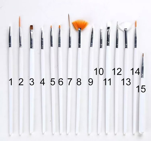 15 Pincéis P/ Acrigel Gel Nail Art - Imagem 2