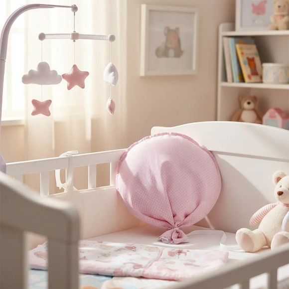 Almofada Balão Rosa Poá Branco para Parede - Imagem 2