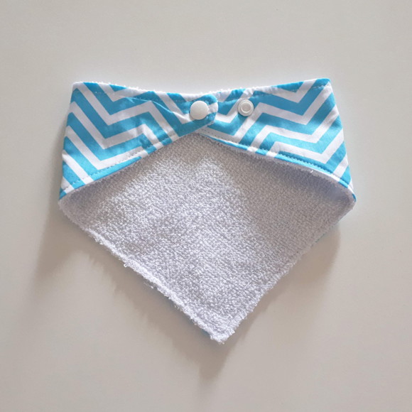Babador atoalhado bandana Chevron Azul Royal - Imagem 2