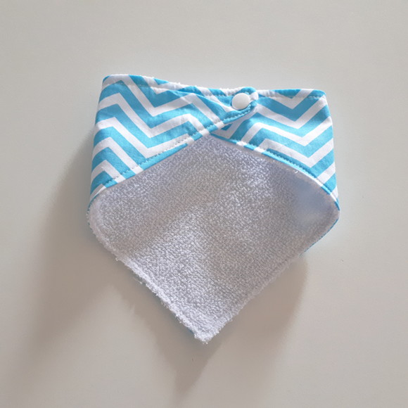 Babador atoalhado bandana Chevron Azul Royal - Imagem 3