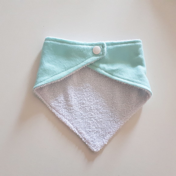 Babador atoalhado bandana Verde Flanela - Imagem 3