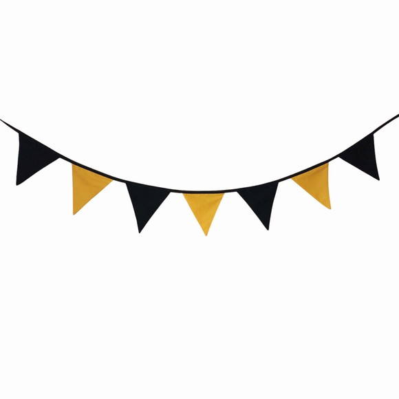 Bandeirinhas de Tecido Preto e Amarelo