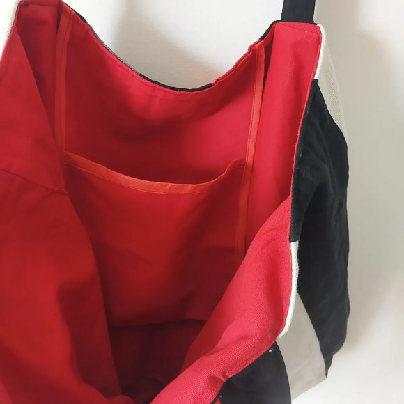 Bolsa Tote Bag Grande Listrada Colorida de Ombro Casual - Imagem 5