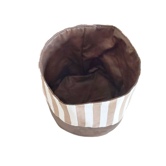 Cachepot Tecido Dupla Face Listrado Pb Corano - Imagem 3