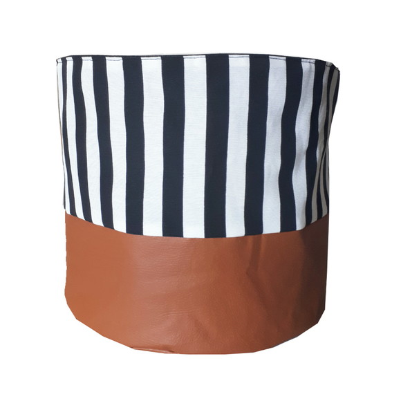 Cachepot Tecido Dupla Face Listrado Pb Corano - Imagem 3